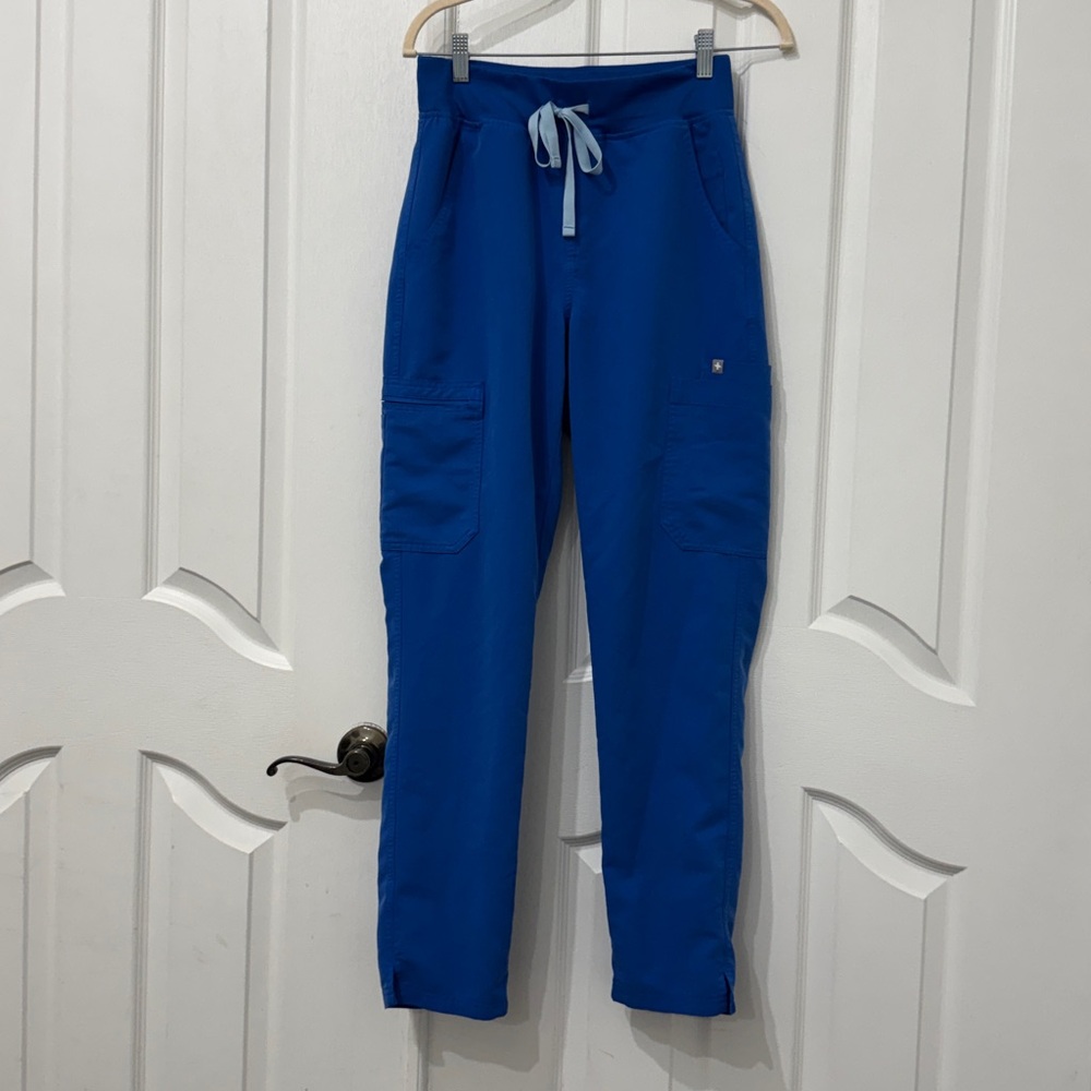 Figs Yola skinny high waisted scrub pants women size regular Small in royal blue